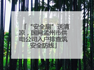 “安全扇”送清凉，国网孟州市供电公司入户排查筑安全防线