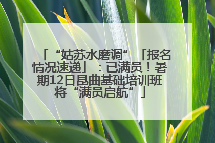 “姑苏水磨调”「报名情况速递」：已满员！暑期12日昆曲基础培训班将“满员启航”