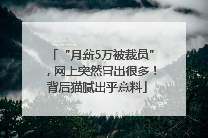 “月薪5万被裁员”，网上突然冒出很多！背后猫腻出乎意料