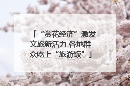 “赏花经济”激发文旅新活力 各地群众吃上“旅游饭”