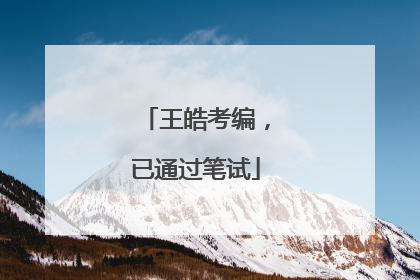 王皓考编，已通过笔试