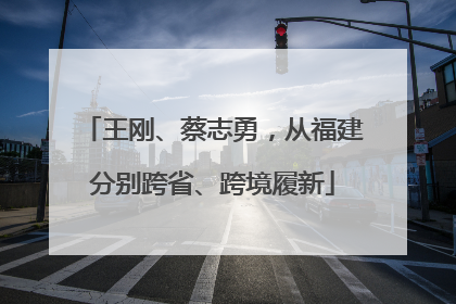 王刚、蔡志勇，从福建分别跨省、跨境履新