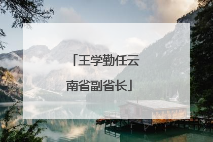 王学勤任云南省副省长