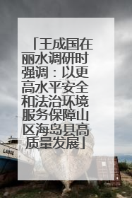 王成国在丽水调研时强调：以更高水平安全和法治环境服务保障山区海岛县高质量发展