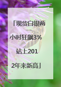 现货白银两小时狂飙3% 站上2012年来新高