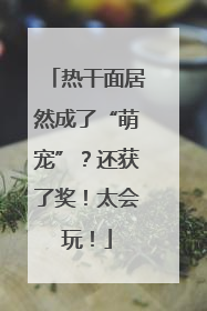 热干面居然成了“萌宠”？还获了奖！太会玩！