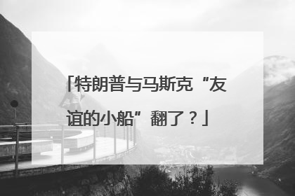 特朗普与马斯克“友谊的小船”翻了？