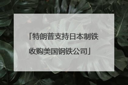 特朗普支持日本制铁收购美国钢铁公司