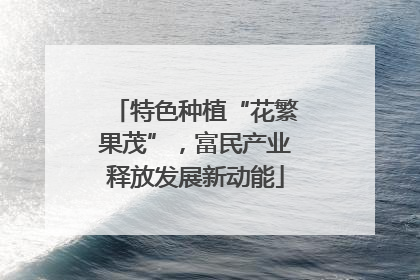 特色种植“花繁果茂”，富民产业释放发展新动能