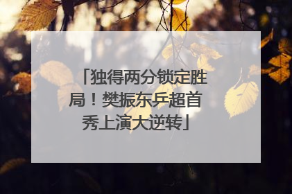 独得两分锁定胜局！樊振东乒超首秀上演大逆转