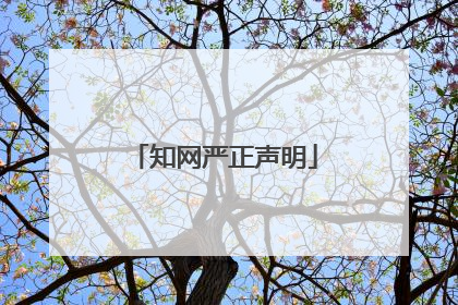 知网严正声明