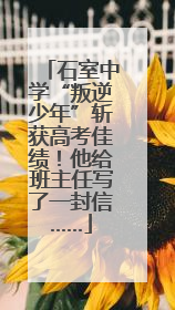 石室中学“叛逆少年”斩获高考佳绩！他给班主任写了一封信……
