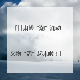 甘肃博“潮”涌动 文物“活”起来啦！