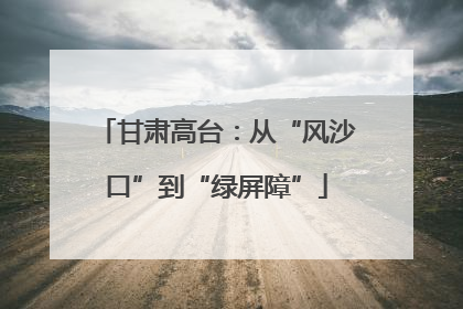 甘肃高台：从“风沙口”到“绿屏障”