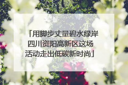 用脚步丈量碧水绿岸 四川资阳高新区这场活动走出低碳新时尚