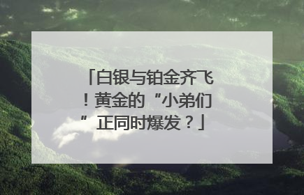 白银与铂金齐飞！黄金的“小弟们”正同时爆发？