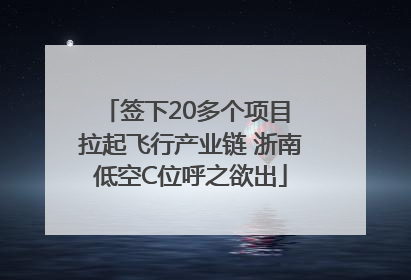 签下20多个项目 拉起飞行产业链 浙南低空C位呼之欲出