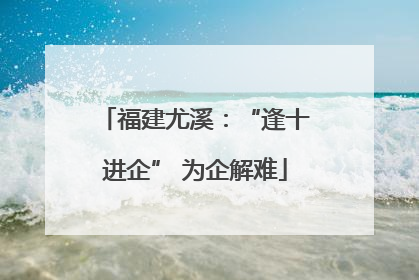 福建尤溪：“逢十进企” 为企解难