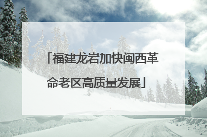 福建龙岩加快闽西革命老区高质量发展