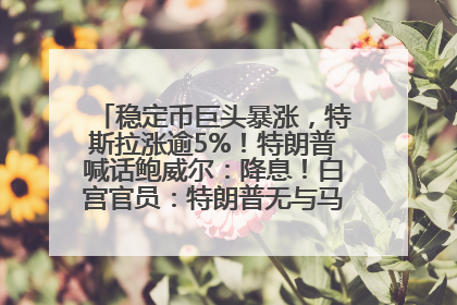 稳定币巨头暴涨，特斯拉涨逾5%！特朗普喊话鲍威尔：降息！白宫官员：特朗普无与马斯克交谈计划，他正考虑卖掉红色特斯拉
