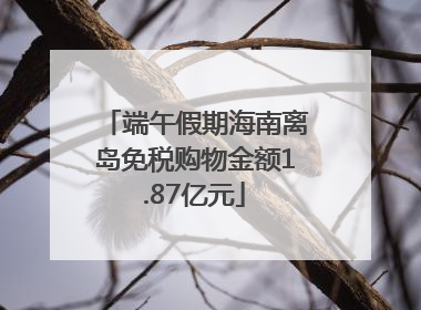 端午假期海南离岛免税购物金额1.87亿元