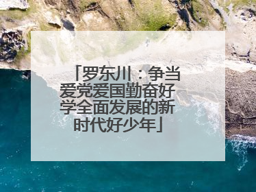 罗东川：争当爱党爱国勤奋好学全面发展的新时代好少年