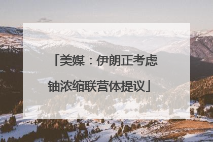 美媒：伊朗正考虑铀浓缩联营体提议