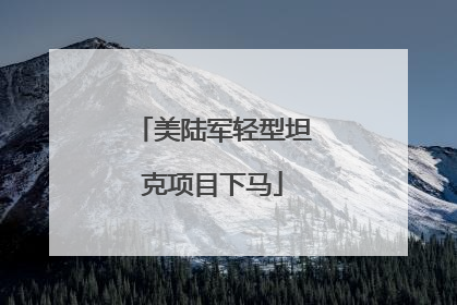 美陆军轻型坦克项目下马