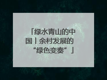 绿水青山的中国丨余村发展的“绿色变奏”