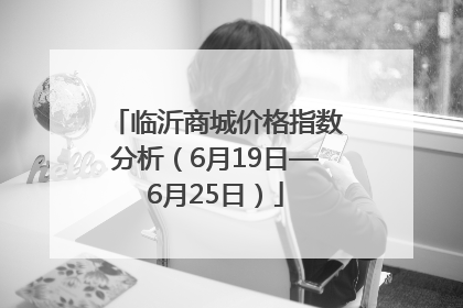 临沂商城价格指数分析（6月19日—6月25日）