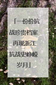 一份份抗战珍贵档案 再现浙江抗战史峥嵘岁月