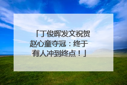丁俊晖发文祝贺赵心童夺冠：终于有人冲到终点！