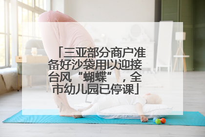 三亚部分商户准备好沙袋用以迎接台风“蝴蝶”，全市幼儿园已停课