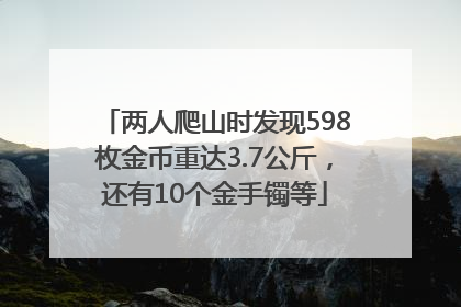 两人爬山时发现598枚金币重达3.7公斤，还有10个金手镯等