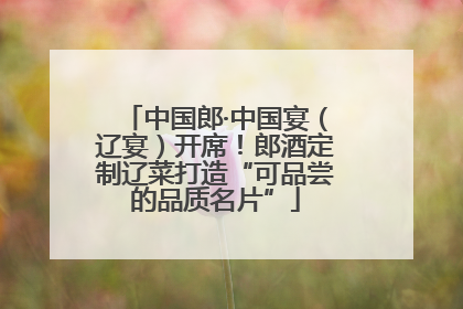 中国郎·中国宴（辽宴）开席！郎酒定制辽菜打造“可品尝的品质名片”