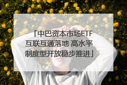 中巴资本市场ETF互联互通落地 高水平制度型开放稳步推进