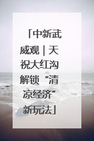 中新武威观｜天祝大红沟解锁“清凉经济”新玩法