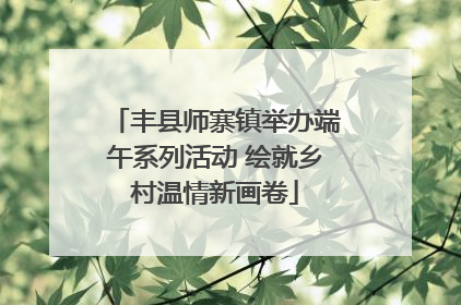 丰县师寨镇举办端午系列活动 绘就乡村温情新画卷
