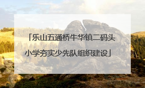 乐山五通桥牛华镇二码头小学夯实少先队组织建设