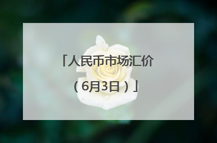 人民币市场汇价（6月3日）