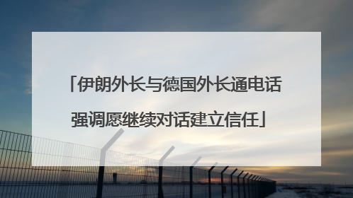 伊朗外长与德国外长通电话 强调愿继续对话建立信任