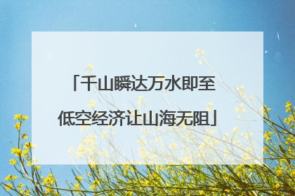 千山瞬达万水即至 低空经济让山海无阻