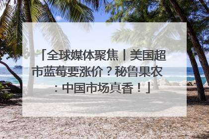 全球媒体聚焦丨美国超市蓝莓要涨价？秘鲁果农：中国市场真香！