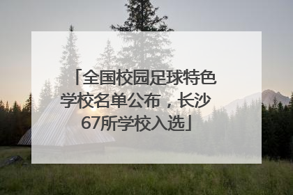 全国校园足球特色学校名单公布，长沙67所学校入选