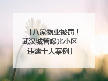 八家物业被罚！武汉城管曝光小区违建十大案例