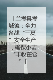 兰考县考城镇：全力备战“三夏”安全生产，确保小麦“丰收在仓”
