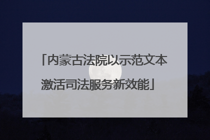 内蒙古法院以示范文本激活司法服务新效能
