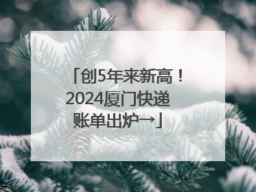 创5年来新高！2024厦门快递账单出炉→