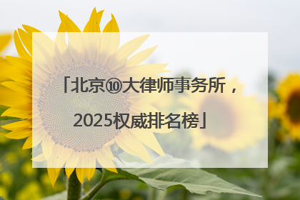 北京⑩大律师事务所，2025权威排名榜