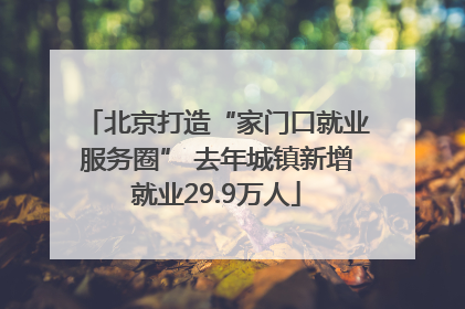 北京打造“家门口就业服务圈” 去年城镇新增就业29.9万人